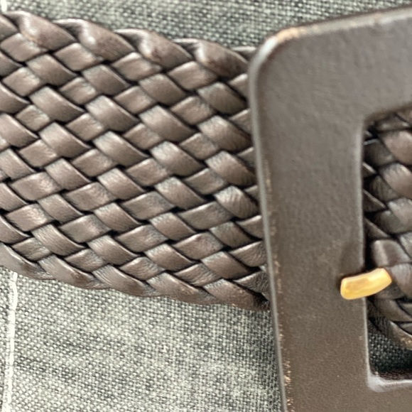 Yves Saint Laurent Brown Basket Weave Woven Belt YSL One Size Fits All Wide Belt - Picture 3 of 5